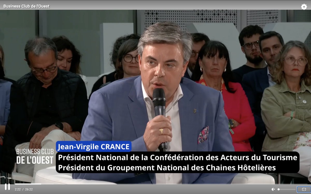 Confédération des acteurs du tourisme (CAT) (@acteurstourisme) on Twitter photo 🔔 Notre Président <a href="/jvcrance/">Jean-Virgile Crance 🇫🇷🇪🇺</a> était l’invité du Business-Club de l’Ouest, en partenariat avec la Banque Populaire Grand Ouest
Lors de cette interview, il revient sur les objectifs de la CAT et les principaux enjeux de notre secteur
tvr.bzh/v/57727a5-busi… 🔔 Notre Président <a href="/jvcrance/">Jean-Virgile Crance 🇫🇷🇪🇺</a> était l’invité du Business-Club de l’Ouest, en partenariat avec la Banque Populaire Grand Ouest
Lors de cette interview, il revient sur les objectifs de la CAT et les principaux enjeux de notre secteur
tvr.bzh/v/57727a5-busi…