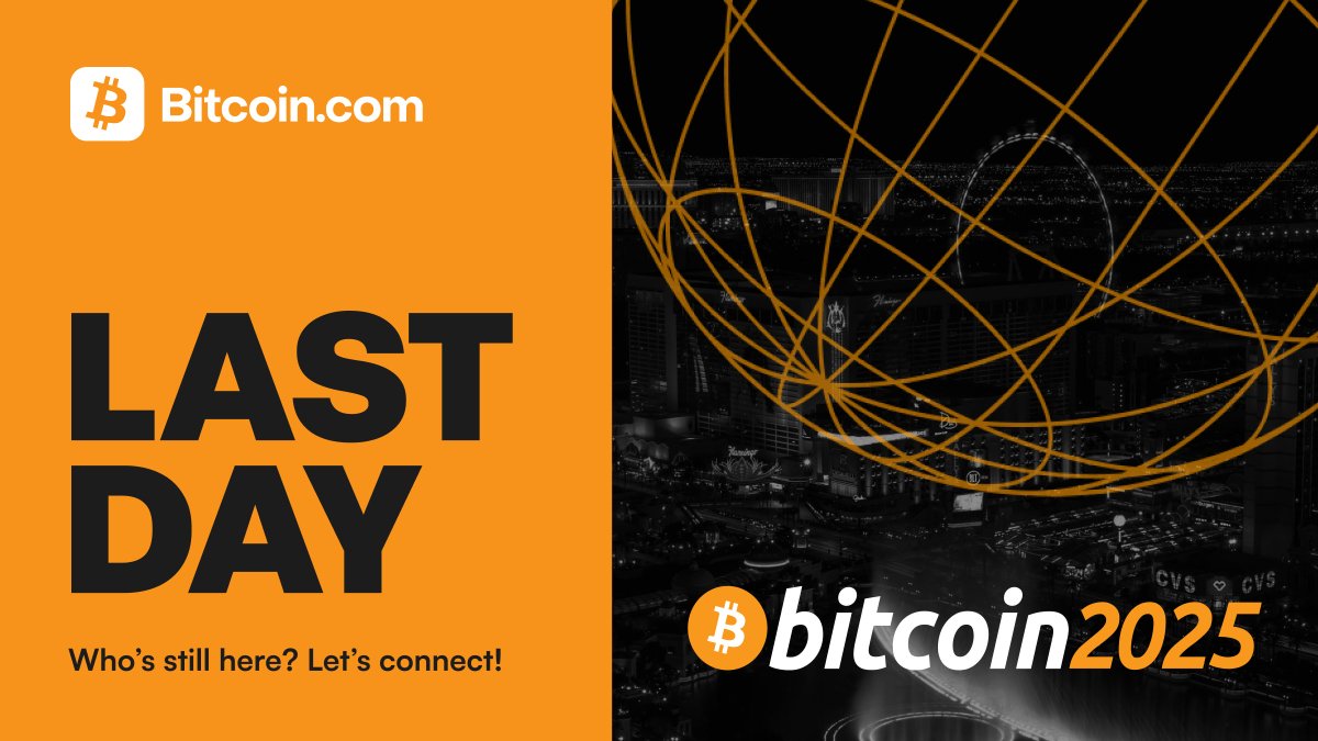 Bitcoin.com (@bitcoincom) on Twitter photo ๐ Last day at Bitcoin 2025
The <a href="/BitcoinCom/">Bitcoin.com</a> team is still on-site at <a href="/VenetianVegas/">The Venetian Resort Las Vegas</a>โdonโt miss your chance to win.
Find <a href="/_dsencil/">David</a>, test your crypto knowledge, and you might just walk away with some free $BTC.
Think youโre sharp enough? Letโs find out. ๐ Last day at Bitcoin 2025
The <a href="/BitcoinCom/">Bitcoin.com</a> team is still on-site at <a href="/VenetianVegas/">The Venetian Resort Las Vegas</a>โdonโt miss your chance to win.
Find <a href="/_dsencil/">David</a>, test your crypto knowledge, and you might just walk away with some free $BTC.
Think youโre sharp enough? Letโs find out.