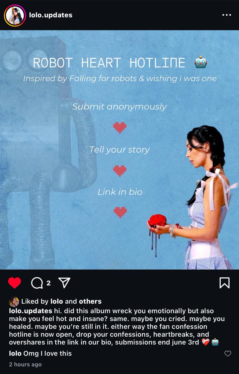 gwskris10's tweet photo. FANS OF @lolopopgurl GO DO THIS ASAP!!!! 🫶🏻 @effortleslylolo worked so hard on it and it is going to be SO SO cute if everyone helps out
#lolo #lolofanproject #lølø #løløfanproject #fallingforrobots https://t.co/kDwTkWbJPZ