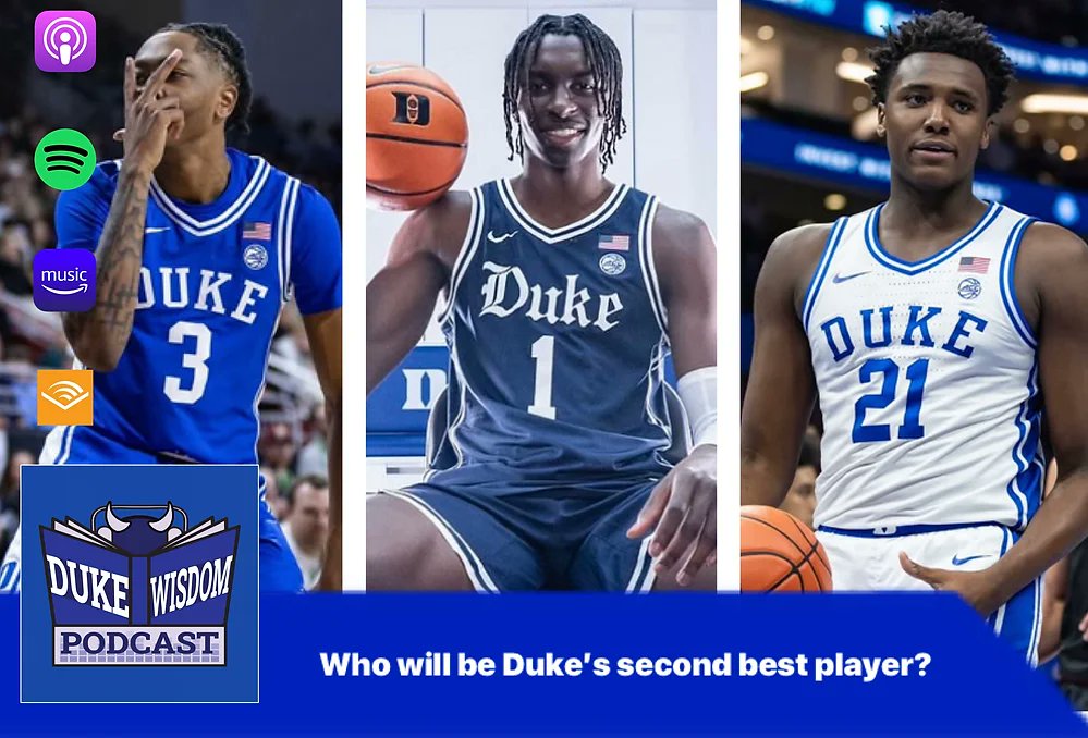 Duke_Wisdom's tweet image. On today's pod, we asked the question: Who will be Duke's second best player this year?
We also talked about our rotation projections and where we think Sarr and Wilkins fit in
Go check out the new episode!