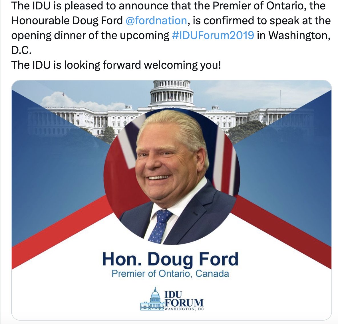 Doug Ford is MAGA and IDU. It’s all in the playbook.