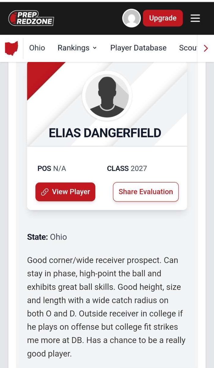 Elias_Danger2's tweet photo. Thank you and I appreciate the evaluation!!! @Bryan_Ault @PrepRedzoneOH  @Rivals  @247Sports https://t.co/zJKJRlihpO