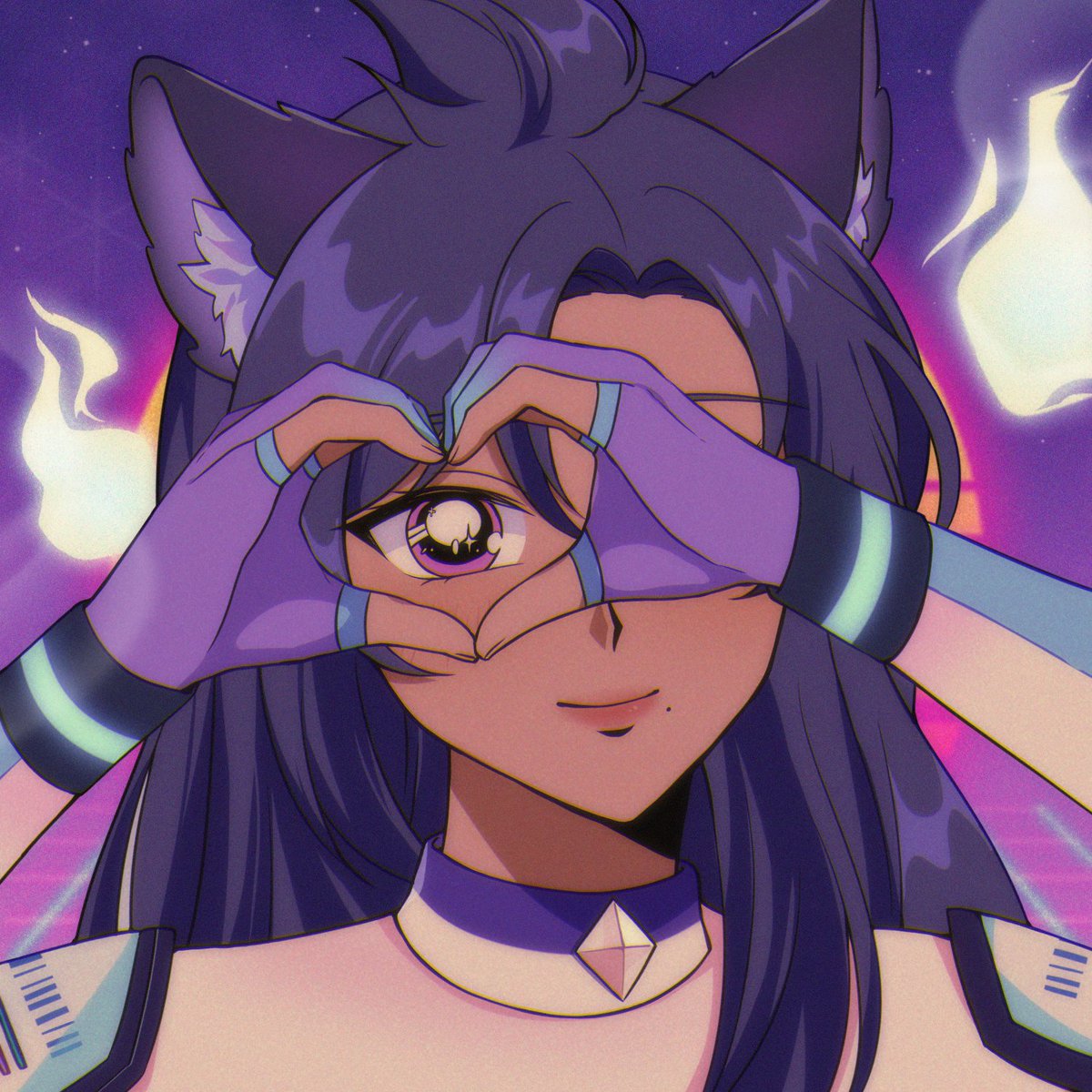 ampersattical's tweet photo. Another cute bit of art done up for my pfp from VGen! Love the 90s artstyle~
🎨by @ninegiri99 || #interstellarroadkill #art https://t.co/qYbvOZI6Cl