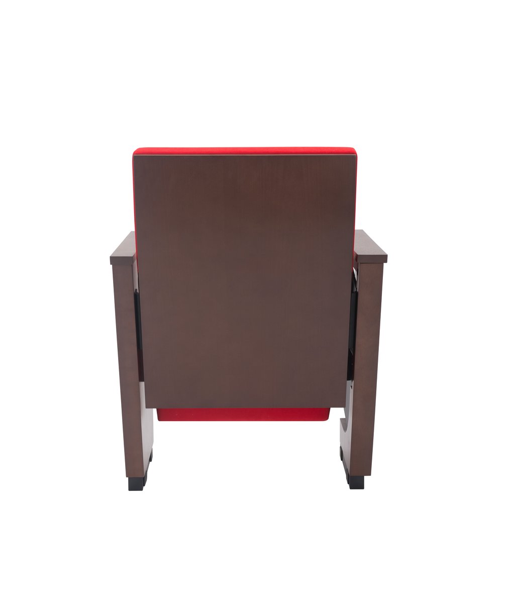 SERIES® Seating Via Axis Chair with a back wood, seat cover, and tablet arm.