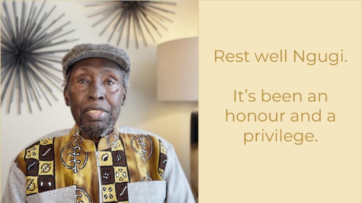 A voice that awakened generations has gone silent, but his words will never fade.
Ngũgĩ wa Thiong’o taught us the power of language, resistance, and reclaiming our stories.
His life was a lesson. His legacy, a gift.
Rest in power, Ngugi. You changed the world.
#NgugiWaThiongo