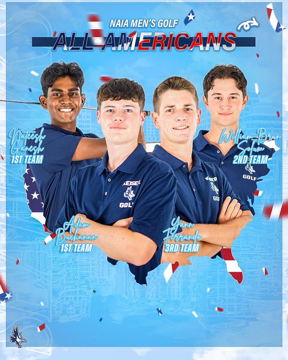 KUSeahawksGOLF's tweet image. Here are your 2024-25 Men's Golf NAIA All-Americans. Congratulations to Adam Buchanan, Nateesh Ganesh, William Brun Solum, and Yann Ferrando.
#DefendTheBeach
