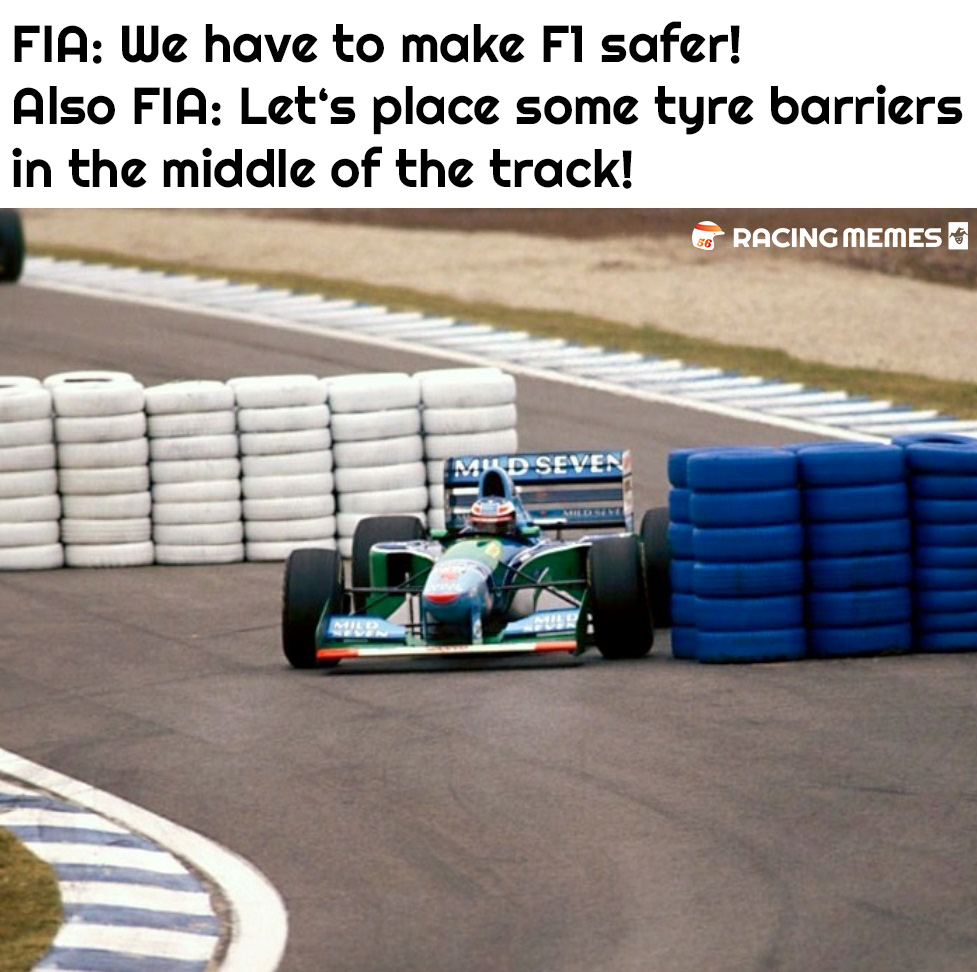 racingmemes56's tweet image. #ThrowbackThursday to the strange "Beirut Chicane" (#SpanishGP 1994)
#Barcelona1994
#F11994
#F1
@schumacher
@Circuitcat_eng
@F1
#MichaelSchumacher
#Schumacher
#BenettonFord
#Benetton
#RacingMemes
#RacingMemes56