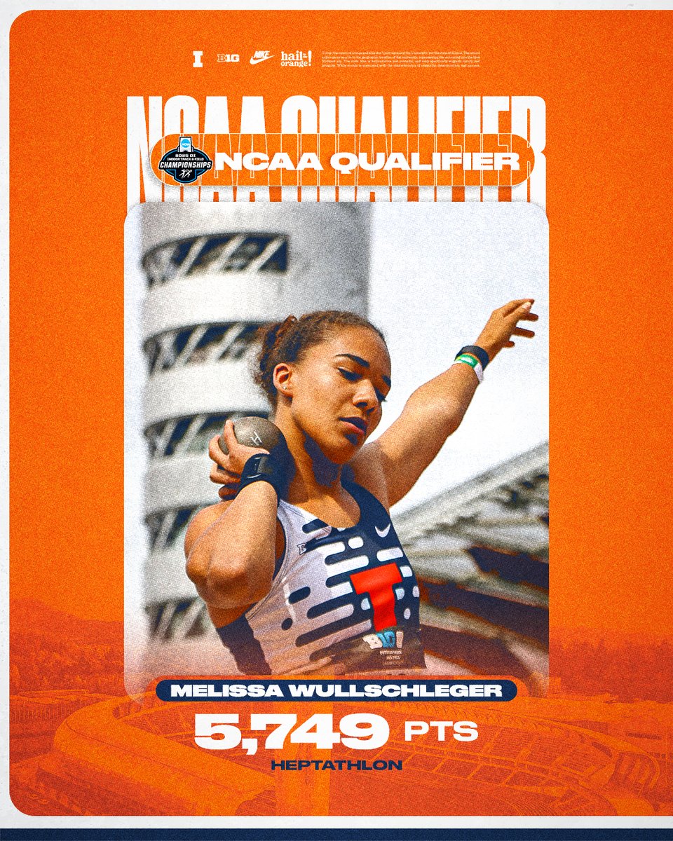 Melissa's heading to Eugene!

She punched her ticket to the NCAA Outdoor Championships with the program's second-highest point total (5,749) at the Big Ten Outdoor Championships where she placed fourth. 

#WhyNotILL