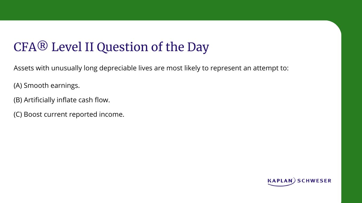 Here's your Level II CFA® Exam question of the day! Answer here: bit.ly/48UH3GY #CFAExam