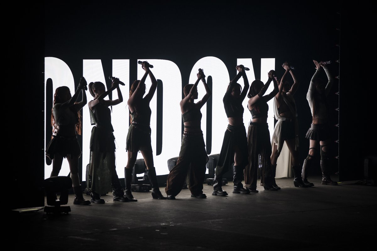 Photography of BINI performing at OVO Arena Wembley, London.
