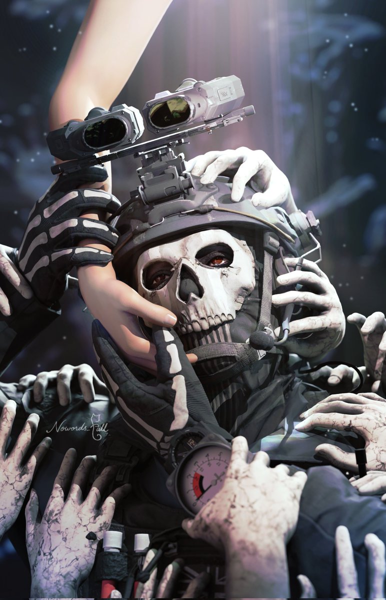 Nowords_fall's tweet photo. #cod #Ghost #SimonRiley 
众人拖我入渊，���你渡我
——————
特别满意这次做的图，这边也发一发☺️☺️ https://t.co/aUU6SG9AWL
