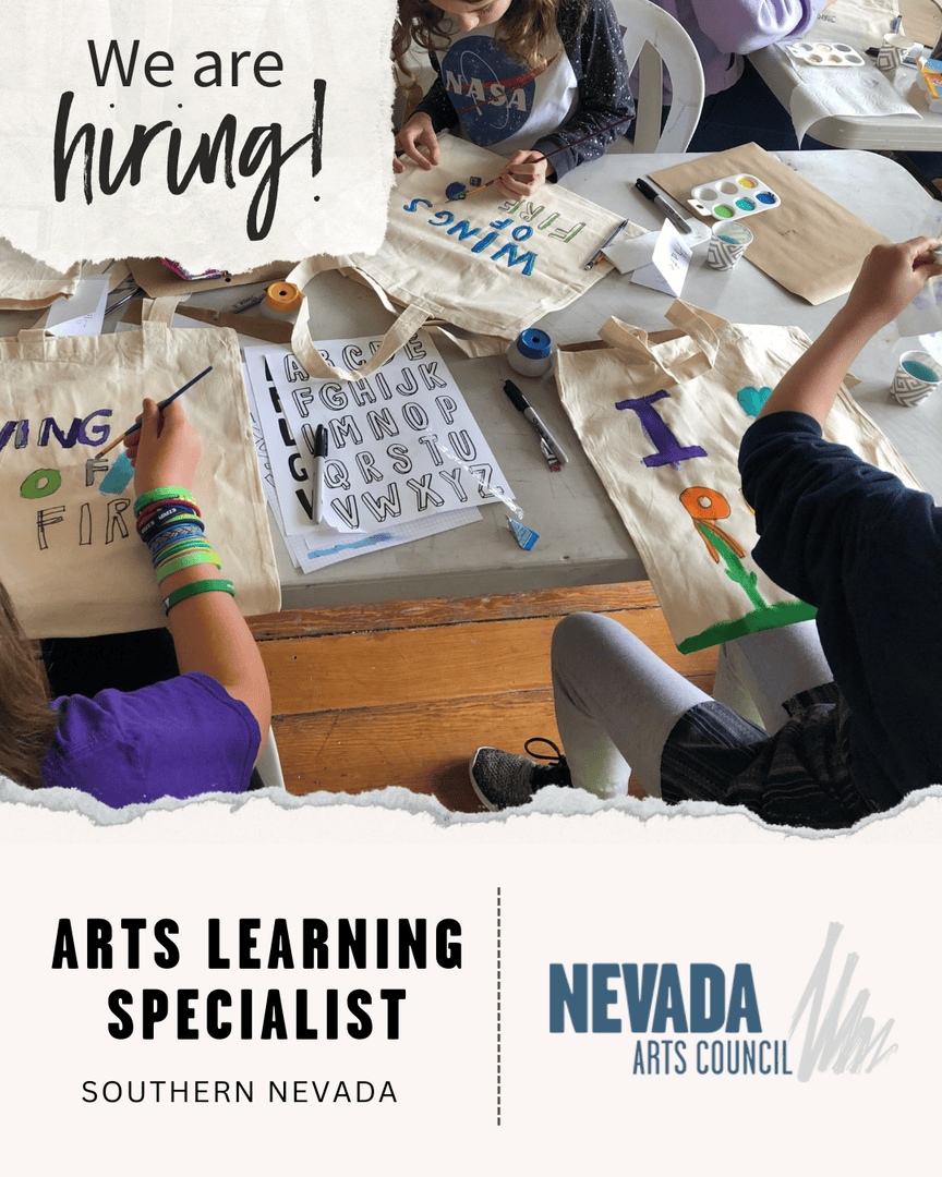 🎨 Las Vegas, we're looking for an Arts Learning Specialist. If you’re passionate about arts education, love organizing programs (maybe you’d like to organize Poetry Out Loud? 👀) —this could be your next big move. [LINK] nvartscouncil.org/about/employme…