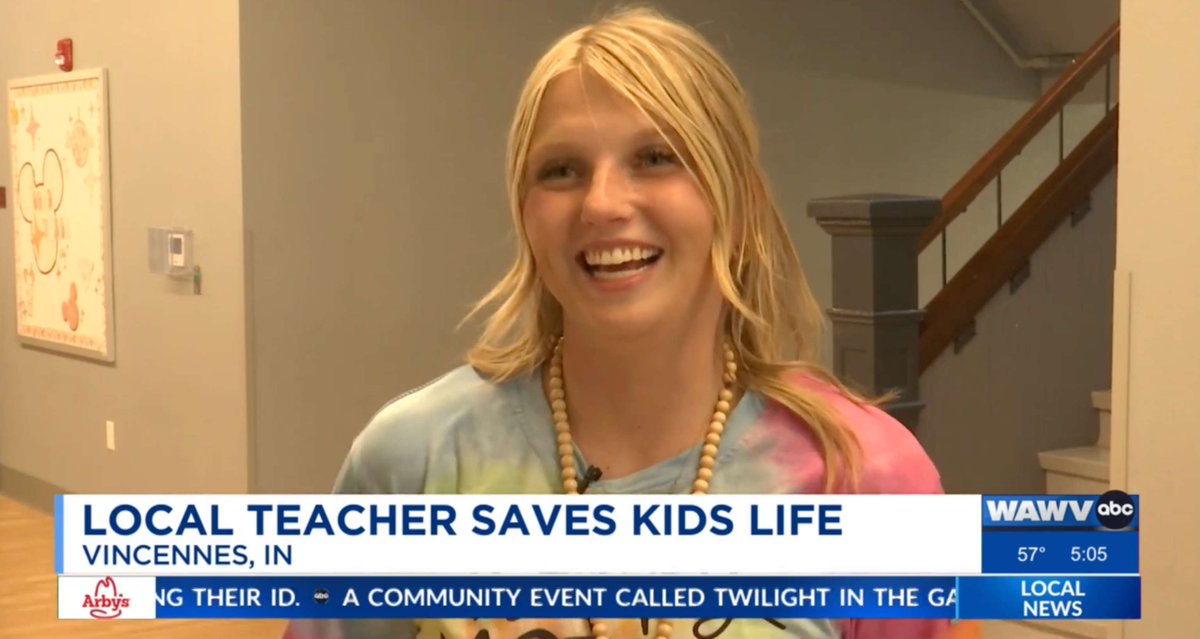 Teacher Renae Wild '23 did more than learn the Heimlich maneuver at VU—she used it to save a life. Her heroism earned her top honors from the Vincennes Fire Department.

See the WTWO/WAWV TV story: ow.ly/LNzP50W0WyK