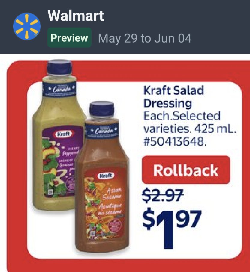 PGK_Keychains's tweet photo. 📢  Hot Deals in Barrie! 🔥 at Walmart

📺 Philips 55" Smart LCD TV $378 at #Walmart

🥗 Kraft SALAD DRESSING 425ml $1.97

🧀 KRAFT DINNER 12pk $9.97

🥓 Deli Express BACON 375g $2.97

Thu May 29 - Wed June 4

#Barrie #Orillia #DealsInBarrie @WalmartCanada @KraftHeinzCan @Philips https://t.co/1qhCA7USoM