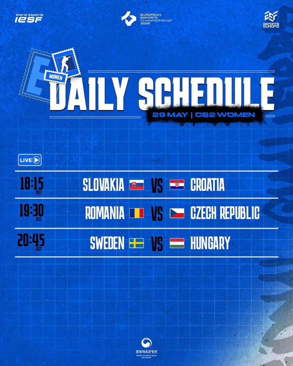 Day 2!

Get ready for another set of good matches🫡

#IESF x #EEC25