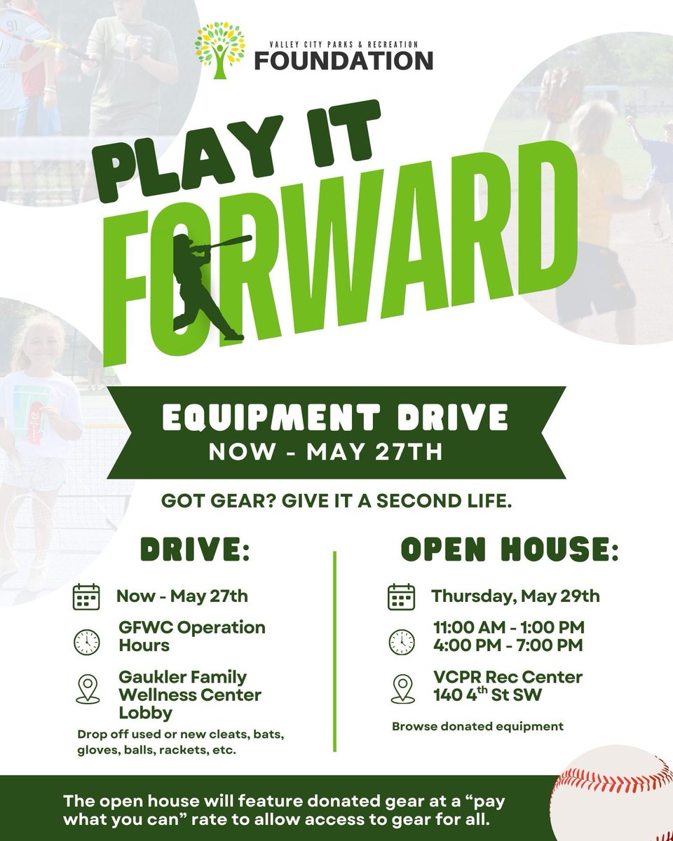 Today is the day! Come to the Rec Center from 11 am- 1 pm or from 4 pm- 7 pm to browse all the donations!