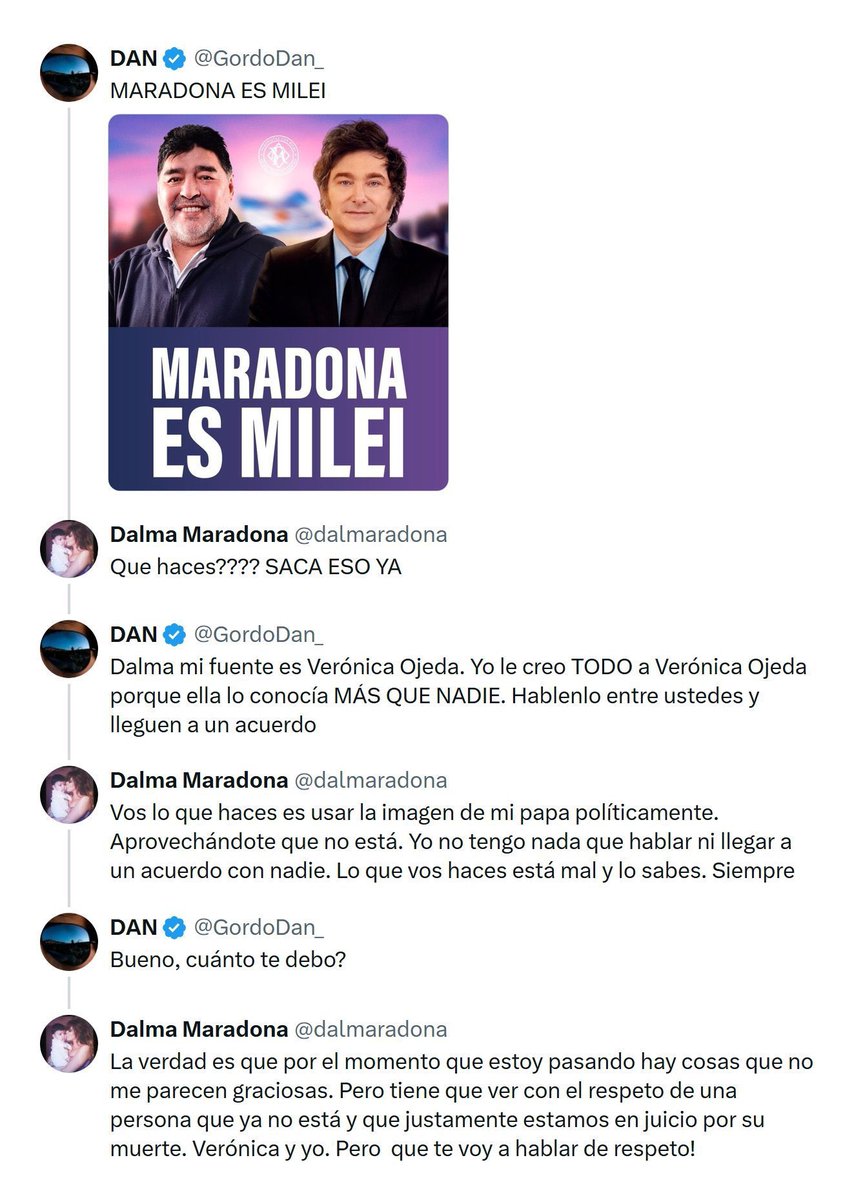 Ah, mirá, el gobierno ya no desprecia a Maradona. Ya no es más gordo ni falopero. Ahora es Milei. Nadie sabe qué diría Diego pero todos saben lo buen compañero que era. Sensible. Siempre solidario. Siempre al lado del más débil. Nunca jamás en la vida Maradona sería como @jmilei.