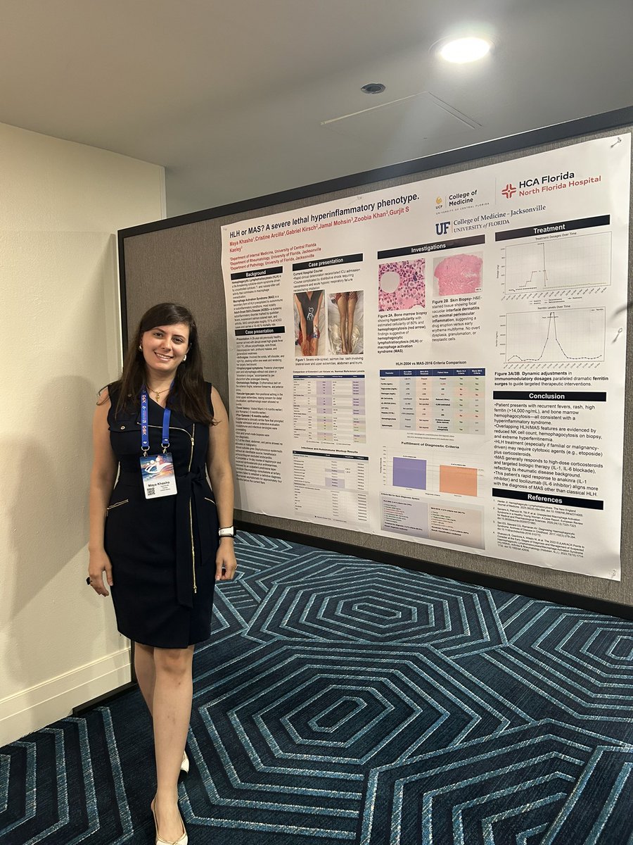 Mayakasho's tweet image. Had a great time presenting my HLH/MAS study and a rare XIAP deficiency case at the Clinical Congress of Rheumatology (CCR) in Miramar Beach! Thanks to everyone who shared insights and stopped by. #CCR #Rheumatology #Rheumtwitter #PosterPresentation #HLH #MAS #XIAP @NYRIF