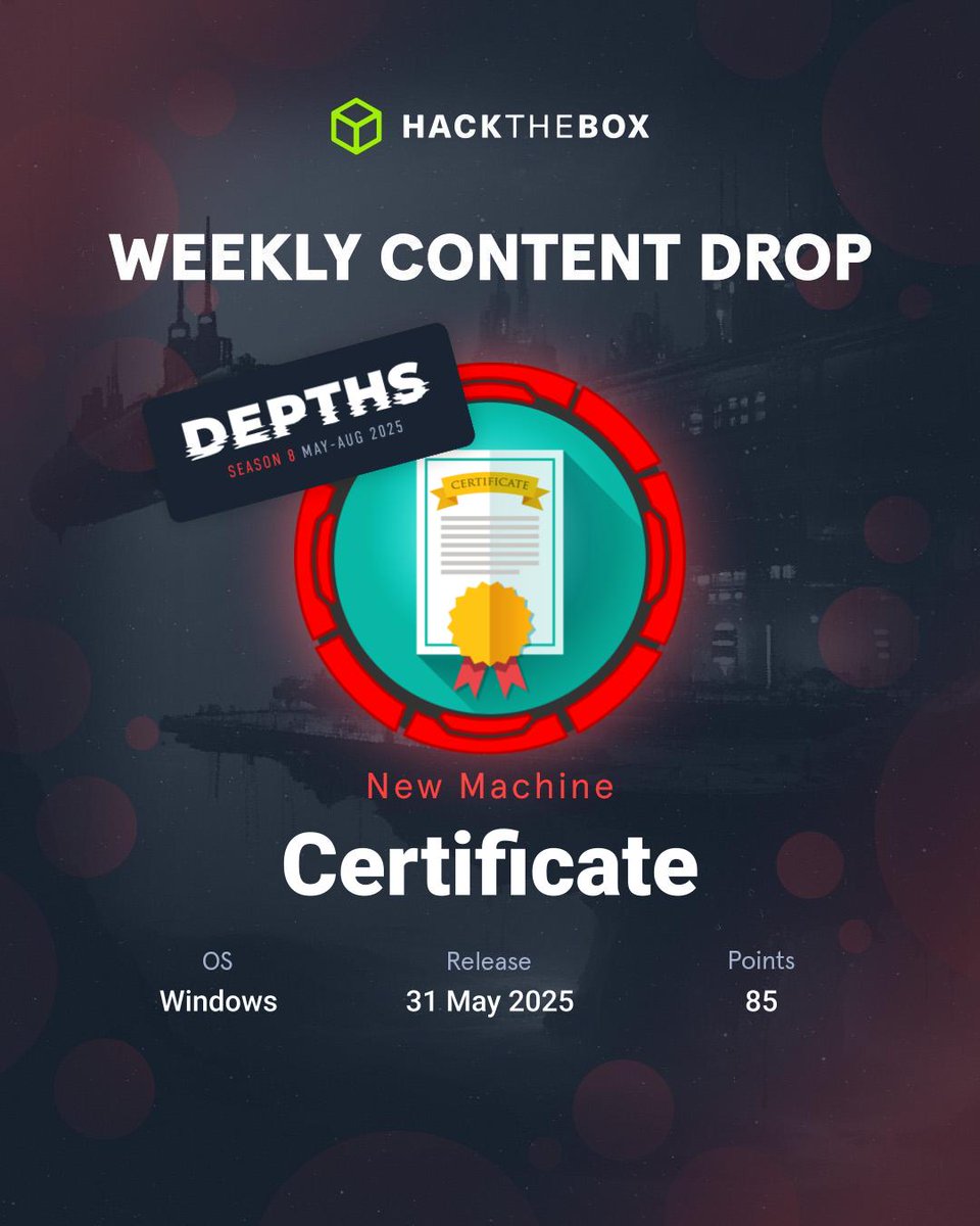 Certified root finder 🔎
2 new labs are coming to the #HackTheBox platforms this week!
🔵 CrewCrow, a Sherlock where you uncover critical information that could provide insights into a cybercriminal organization's operations &amp; reveal details of their planned attack
🔴