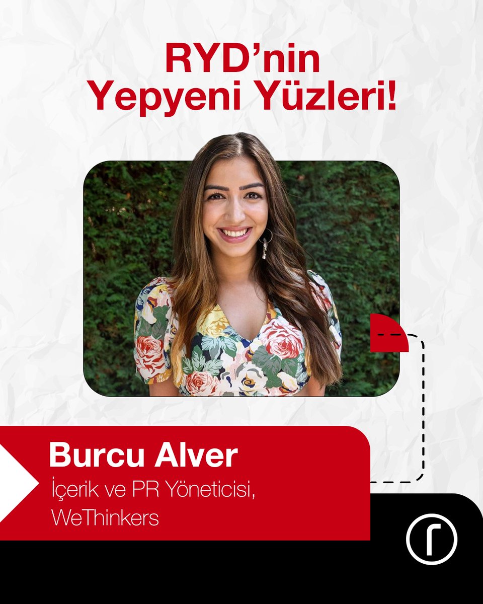 📢 RYD’nin yepyeni yüzleriyle tanışın!

💬 İçerik ve PR alanındaki deneyimiyle WeThinkers çatısı altında çalışan Burcu Alver, aramıza katıldı!

🔗 Üyelik için link bio’da!

#RYD