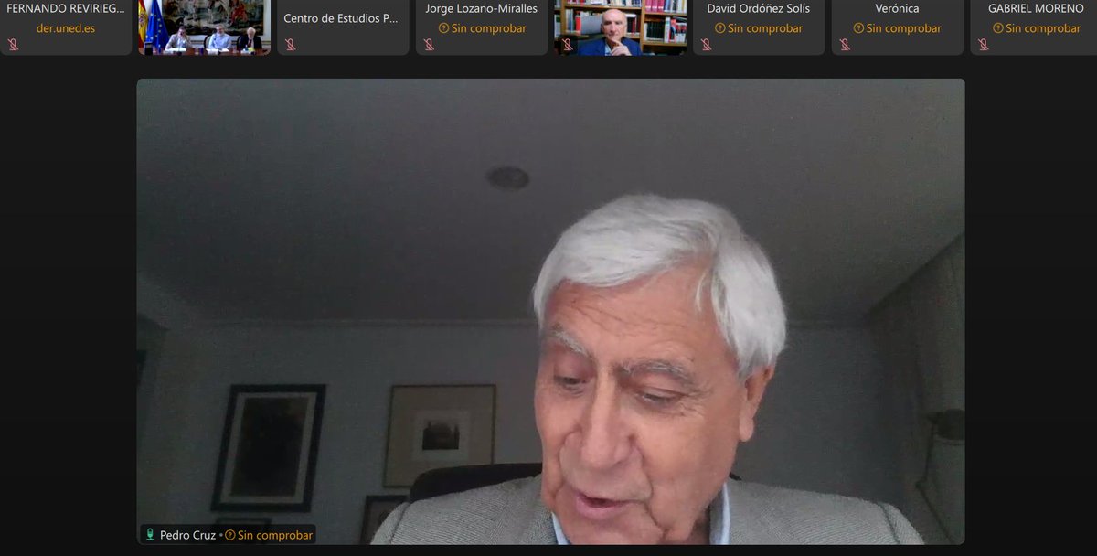 Interviene el prof. Pedro Cruz Villalón <a href="/UAM_Madrid/">UAM Autónoma Madrid</a> Presidente emérito del <a href="/TConstitucionE/">Tribunal Constitucional de España</a> 
En directo en <a href="/cepcgob/">Centro de Estudios Políticos y Constitucionales</a>