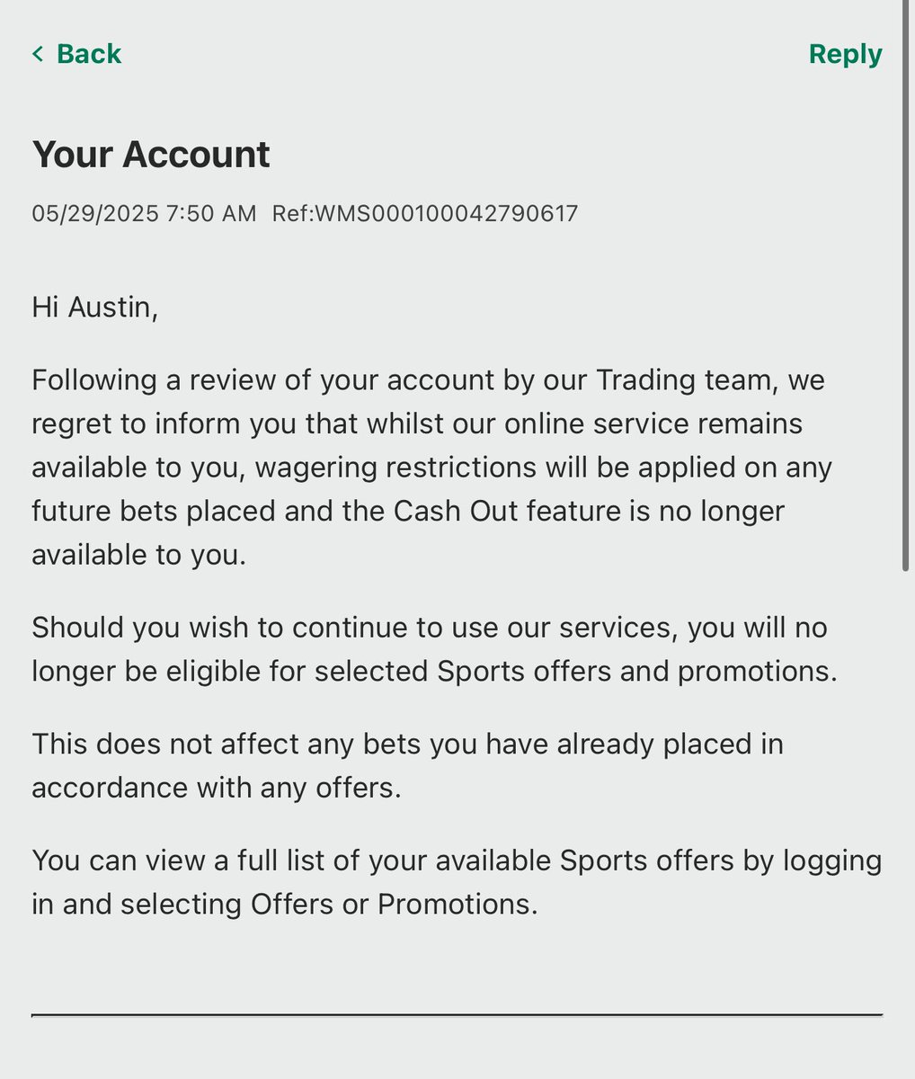 SchrocksProps's tweet photo. @BallparkPal Dang it guys, I subscribed to the dub club last month and your info has been so good that @bet365 restricted my account already 😩🙄. Thanks for all the great analysis! Guess I’ll just have to take my money back to FanDuel. https://t.co/QEm4RS05M8