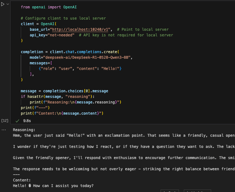 Madroidmaq's tweet photo. 🚀 mlx-omni-server v0.4.3 just dropped!
✨ Revolutionized reasoning model handling:
✅ Auto-parses responses into reasoning + content fields
✅ Toggle logic chain visibility with enable_thinking
🔥 Try with deepseek-ai/DeepSeek-R1-0528-Qwen3-8B 
🔗 GitHub: https://t.co/eMCmeJubFC https://t.co/8KDZWeWY9Q