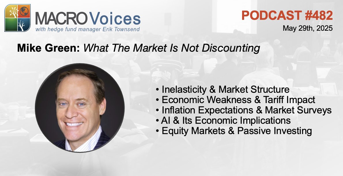 MacroVoices Podcast (@macrovoices) on Twitter photo MacroVoices <a href="/ErikSTownsend/">Erik Townsend 🛢️</a> & <a href="/PatrickCeresna/">Patrick Ceresna📈📉</a> welcome, Mike Green <a href="/profplum99/">Michael Green</a>. They’ll discuss the tariffs, what they’re really being used for, and why Mike says the President is contradicting himself every time he talks about them. bit.ly/4kINH8c MacroVoices <a href="/ErikSTownsend/">Erik Townsend 🛢️</a> & <a href="/PatrickCeresna/">Patrick Ceresna📈📉</a> welcome, Mike Green <a href="/profplum99/">Michael Green</a>. They’ll discuss the tariffs, what they’re really being used for, and why Mike says the President is contradicting himself every time he talks about them. bit.ly/4kINH8c