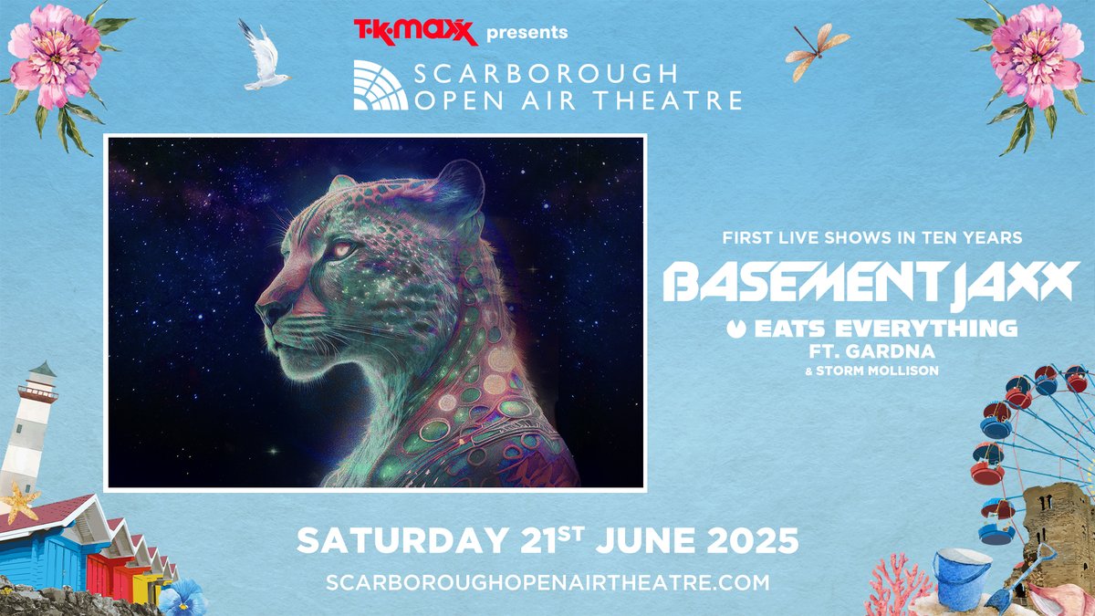 In just a few weeks time <a href="/TheBasementJaxx/">Basement Jaxx</a> will make a thrilling return to live shows &amp; they will be joined by DJ &amp; record producer #EatsEverything ft. <a href="/gardnauk/">Gardna 👽🌍</a> &amp; rising DJ <a href="/stormmollison/">Storm</a> will open the show!!

You don't want to miss it 🎟️ ScarboroughOpenAirTheatre.com

#TKMaxxPresents