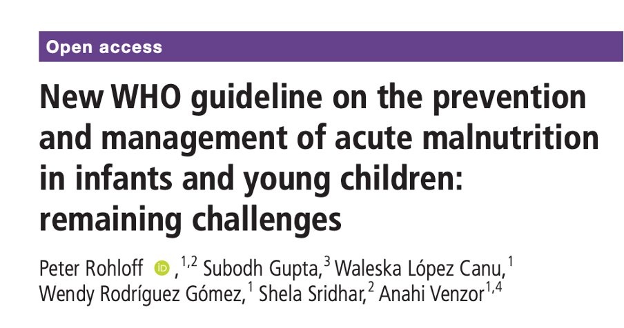 BMJ Paediatrics Open (@bmj_po) on Twitter photo The updated <a href="/WHO/">World Health Organization (WHO)</a> guidelines on managing acute #malnutrition in infants and young children emphasise integrated care, including caregiver support and post-discharge continuity.
๐ Read more: bmjpaedsopen.bmj.com/content/8/1/e0โฆ
#Paediatrics #GlobalHealth The updated <a href="/WHO/">World Health Organization (WHO)</a> guidelines on managing acute #malnutrition in infants and young children emphasise integrated care, including caregiver support and post-discharge continuity.
๐ Read more: bmjpaedsopen.bmj.com/content/8/1/e0โฆ
#Paediatrics #GlobalHealth
