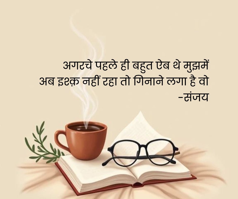 Kaagbhushundi's tweet photo. अगरचे पहले ही बहुत ऐब थे मुझमें
अब इश्क़ नहीं रहा तो गिनाने लगा है वो
-संजय
#love #lostlove #twoliners https://t.co/2yltTtmfJk