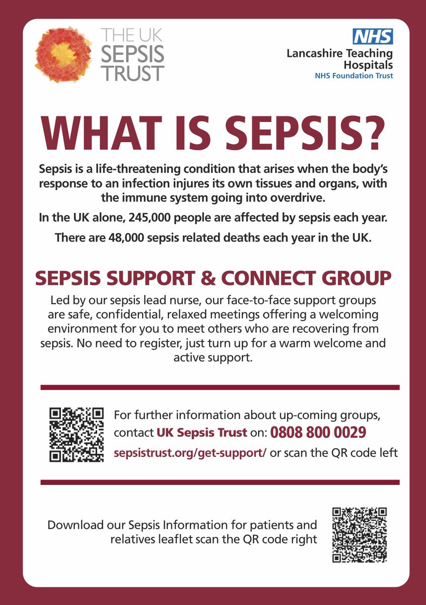 sepsis@lthtr (@sepsislthtr) on Twitter photo Join us this evening at 6:30pm at our sepsis support group meeting. You are not alone ❤️
<a href="/UKSepsisTrust/">The UK Sepsis Trust</a> <a href="/LancsHospitals/">Chorley & Royal Preston</a> Join us this evening at 6:30pm at our sepsis support group meeting. You are not alone ❤️
<a href="/UKSepsisTrust/">The UK Sepsis Trust</a> <a href="/LancsHospitals/">Chorley & Royal Preston</a>