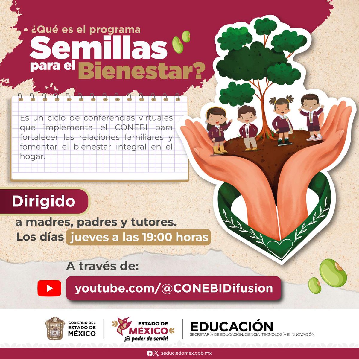 CAEM_EDOMEX's tweet image. ¡Más herramientas para tu bienestar! 🌟💻
Sintoniza “Semillas para el Bienestar” 🌱 este jueves 29 de mayo a las 19:00 horas, un ciclo de conferencias virtuales para madres, padres y personas que ejercen la tutoría. 👇🏻

🎥 youtube.com/@CONEBIDifusion

#SomosCONEBI