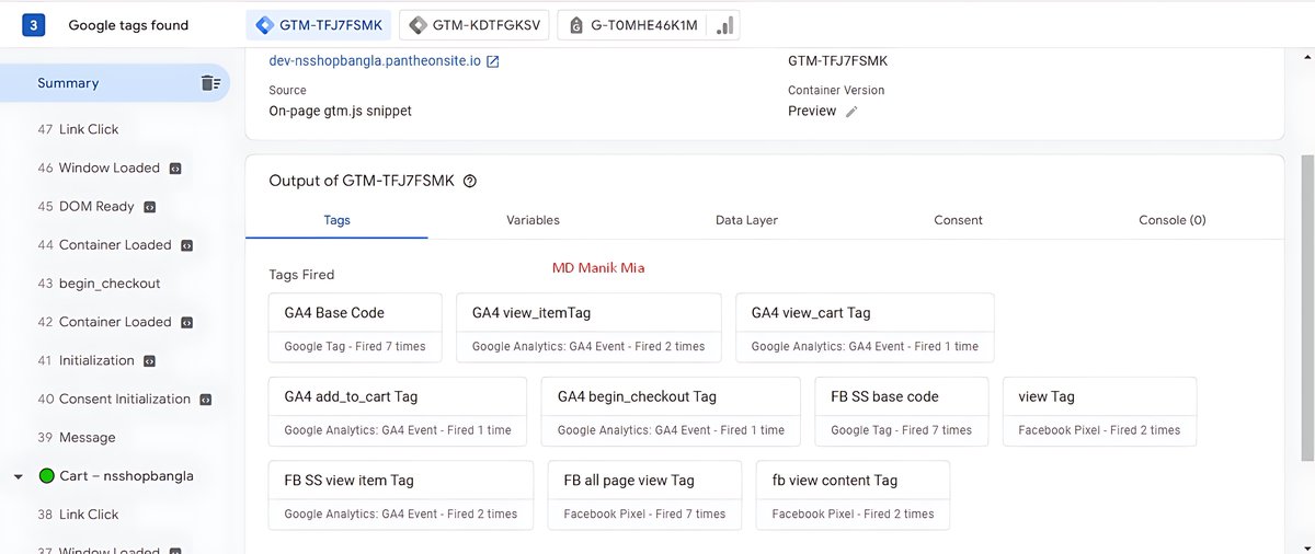 MD_Manikmia_20's tweet image. Google tag manager configuration and output displaying event tag firing information

#GoogleTagManager #GTMSetup #EventTracking #TagFiring #MarketingAnalytics #WebTracking #DigitalMarketing #DataDriven #ConversionTracking #TechTools