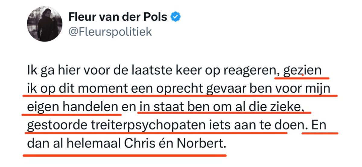 NDikkeboom's tweet photo. Ach gossie, meisje @Fleurspolitiek heeft een melding gedaan op het politiebureau. 

Wrijf maar goed in je zelf gecreëerde vlek 👍🏻

#dreigen #opruien #lasteren #stalken https://t.co/QyYhZLFt4R