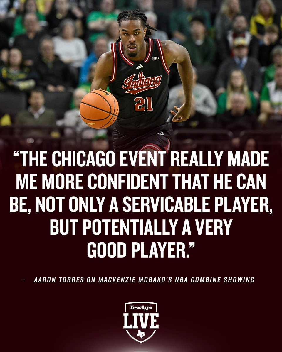 We're ready to see <a href="/MackenzieMgbako/">Mackenzie Mgbako</a> in Maroon &amp; White 👍

🗣️ <a href="/Aaron_Torres/">Aaron Torres</a>