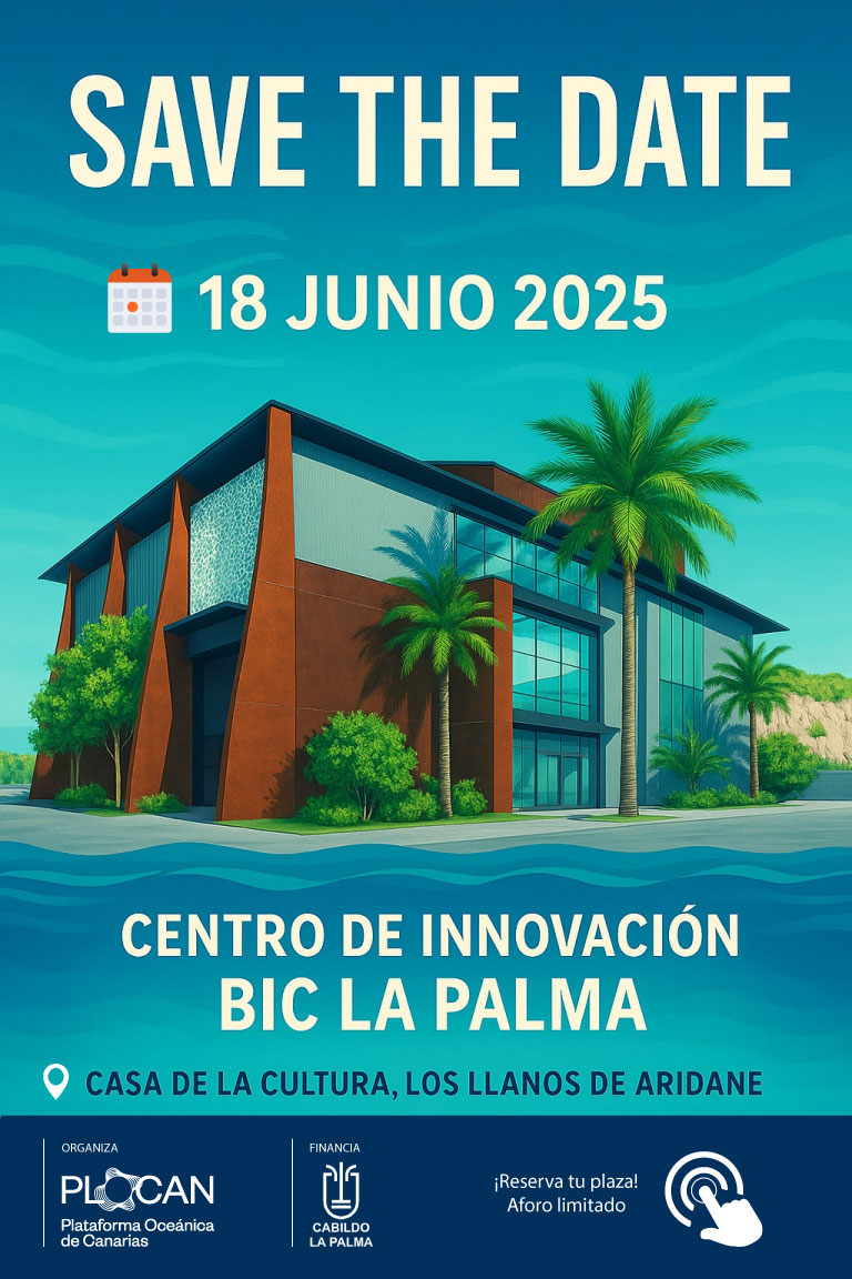PLOCANLaPalma (@plocanlapalma) on Twitter photo 📣 <a href="/plocan/">Plataforma Oceánica de Canarias (PLOCAN)</a> presenta el Centro de Innovación para la Economía Azul, financiado por <a href="/CabLaPalma/">Cabildo de La Palma</a>
Ciencia, sostenibilidad y tecnología para transformar el modelo económico insular
📍 Los Llanos de Aridane
📅 18/06 🕒 10:00
🔗 Inscripción hasta el 13/06: lc.cx/3s_Swg 📣 <a href="/plocan/">Plataforma Oceánica de Canarias (PLOCAN)</a> presenta el Centro de Innovación para la Economía Azul, financiado por <a href="/CabLaPalma/">Cabildo de La Palma</a>
Ciencia, sostenibilidad y tecnología para transformar el modelo económico insular
📍 Los Llanos de Aridane
📅 18/06 🕒 10:00
🔗 Inscripción hasta el 13/06: lc.cx/3s_Swg