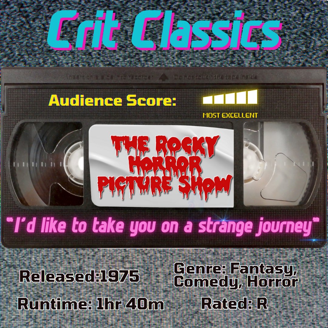 Time for another Crit Classic! "The Rocky Horror Picture Show" (1975) is a cult classic that’s Most Excellent!  This fantasy-comedy-horror gem takes you on a strange journey. Fun fact: The film’s iconic lips in the opening belong to Patricia Quinn, but the voice is Richard