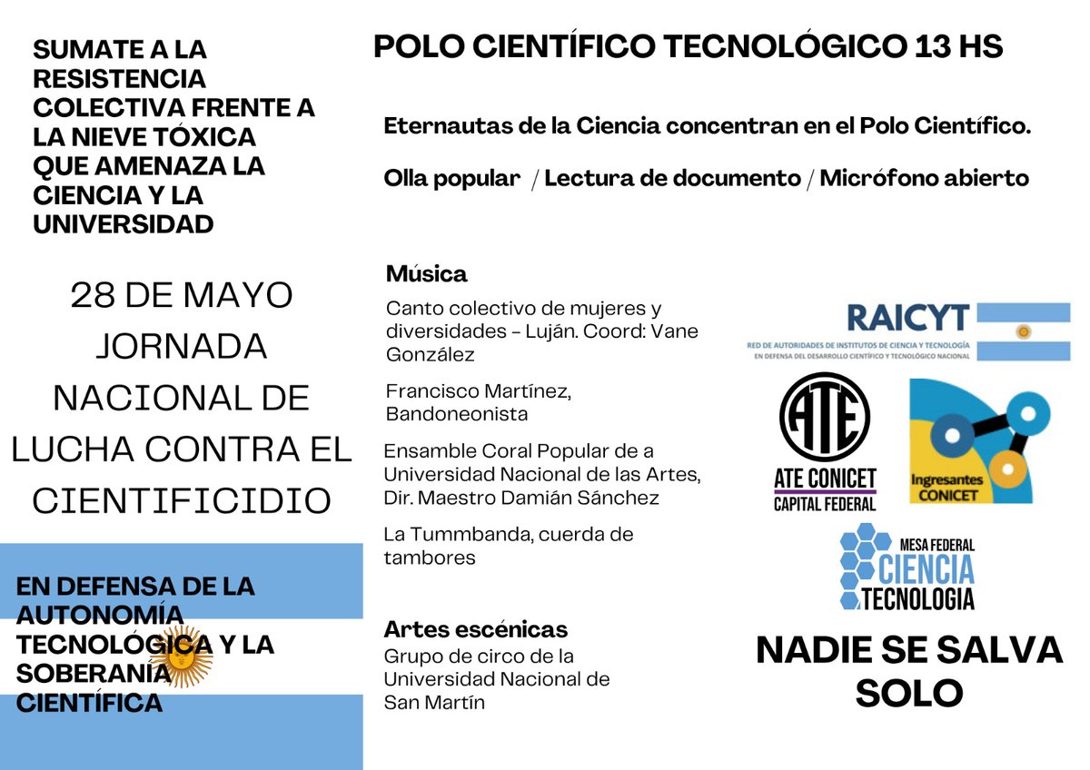 IArqueoUBA's tweet photo. #NoAlCientificidio #NadieSeSalvaSolo @RAICYT_Ar https://t.co/WUT518XaCH
