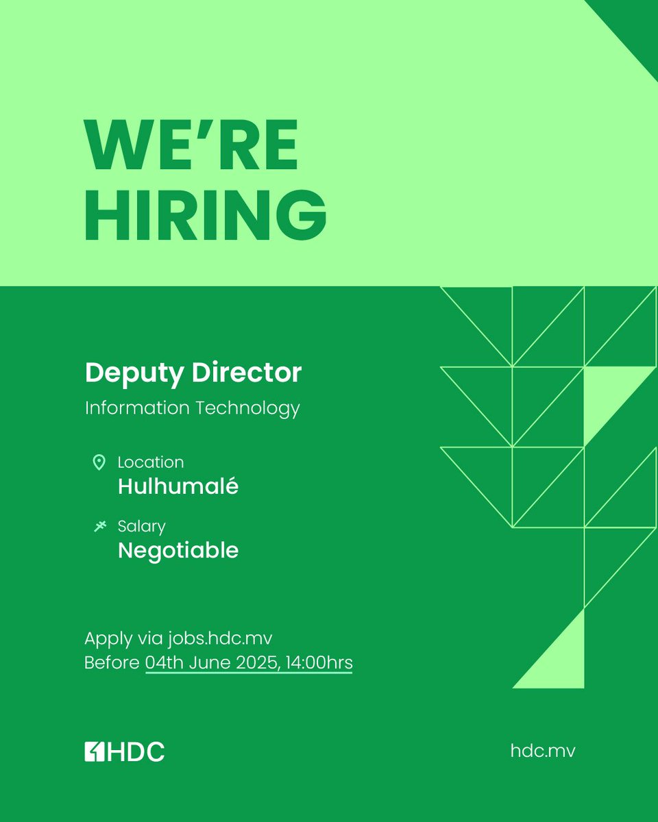 Exciting career opportunities await. 

Apply now and join our #TeamHDC!

Discover more: jobs.hdc.mv