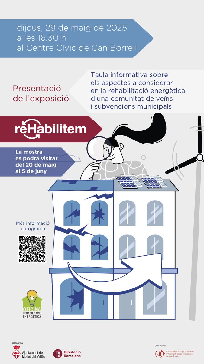 Avui presentació de l'exposició Rehabilitem a la masia de Can Borrell. 

 <a href="/ajmollet/">Ajuntament de Mollet del Vallès</a> <a href="/diba/">Diputació de Barcelona</a> #Mollet #ORE #TransicióEnergètica