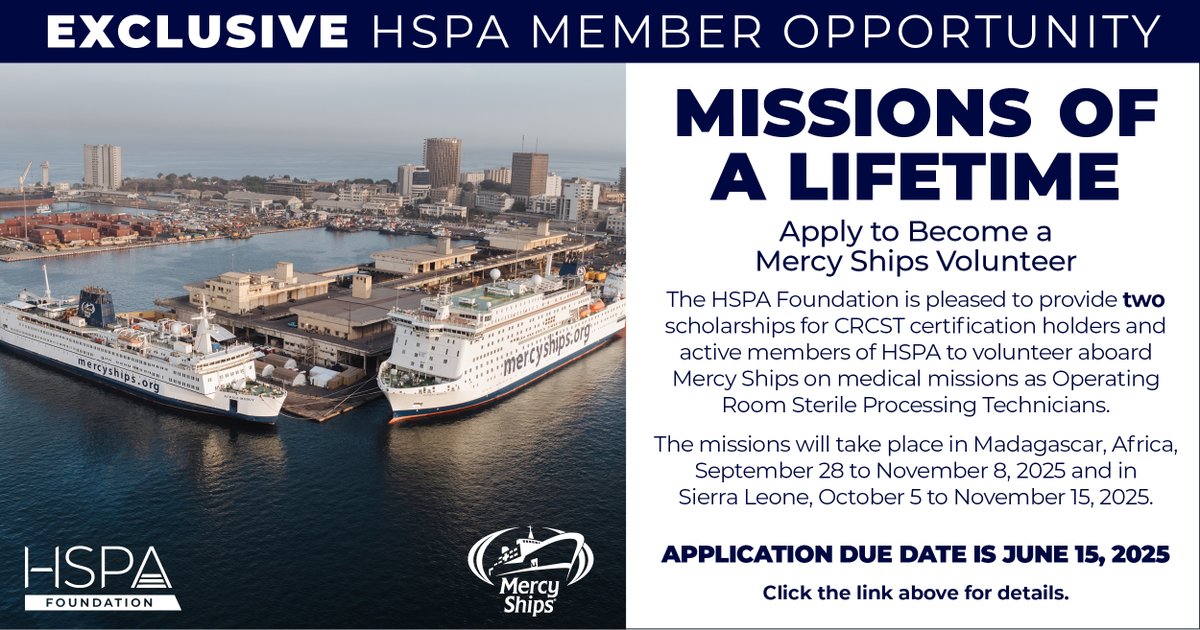 myHSPA's tweet image. Visit myhspa.org/foundation/fou… to apply. #myHSPA #HSPA #sterileprocessing #SPD #infectioncontrol