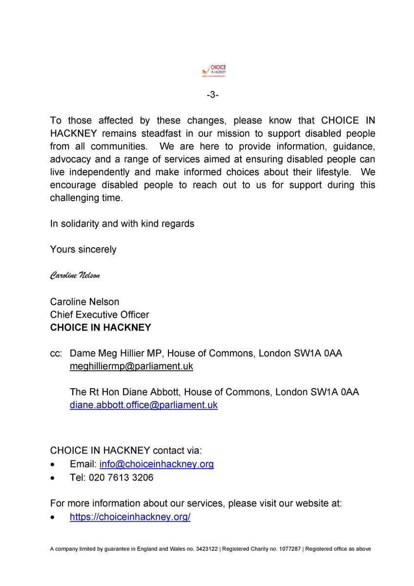CHOICE IN HACKNEY stands with disabled communities hit by welfare cuts. Our CEO’s letter urges Gov to rethink PIP reductions. 250,000 face poverty, incl. 50,000 kids. Read it in pics below. 📢 Share &amp; support our fight for fairness!
🌐 choiceinhackney.org
#DisabilityRights