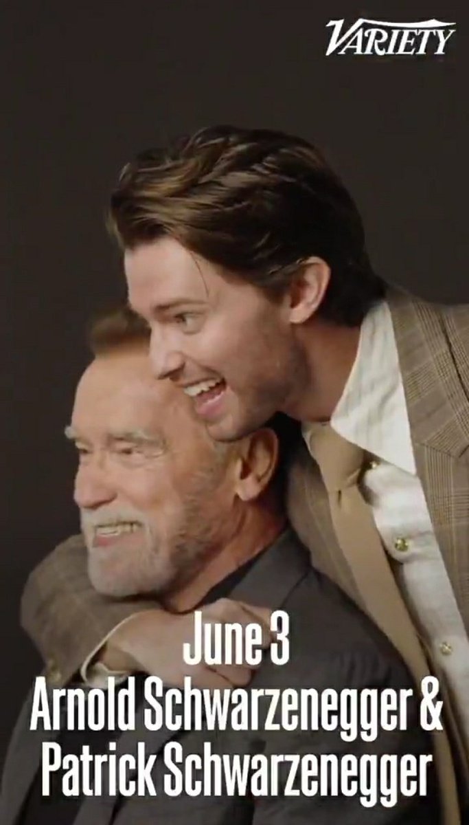 Patrick Schwarzenegger &amp; Arnold Schwarzenegger have been paired up for Variety’s Actors on Actors.

The first father &amp; son duo to be featured.