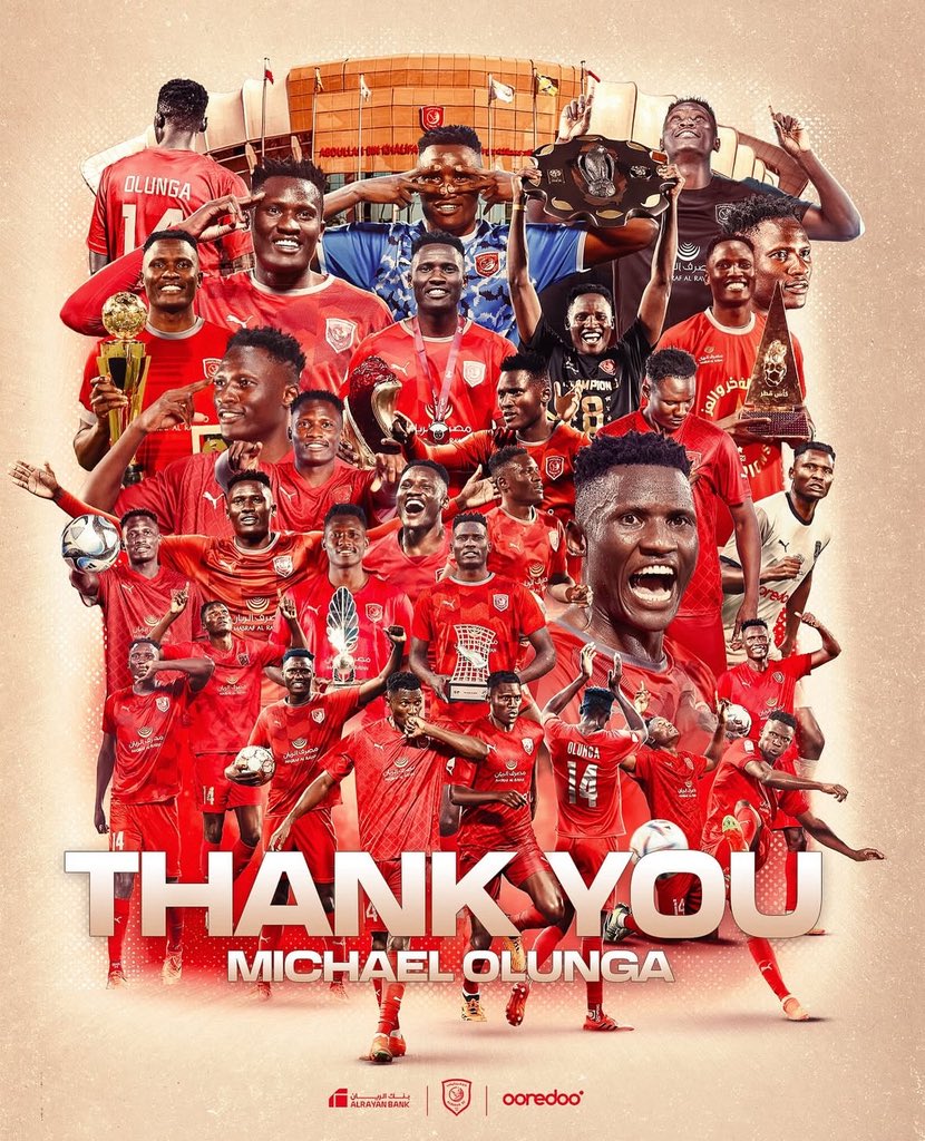 MICHAEL OLUNGA (@ogadaolunga) on Twitter photo VENI VIDI VICI
THANK YOU FOR EVERYTHING <a href="/DuhailSC/">Al Duhail SC | نادي الدحيل</a>
LEAVING AS ALL TIME GOAL SCORER 130 GOALS AND MEMORIES
THANK YOU FOR THE TRUST ✅🙏🏾 VENI VIDI VICI
THANK YOU FOR EVERYTHING <a href="/DuhailSC/">Al Duhail SC | نادي الدحيل</a>
LEAVING AS ALL TIME GOAL SCORER 130 GOALS AND MEMORIES
THANK YOU FOR THE TRUST ✅🙏🏾