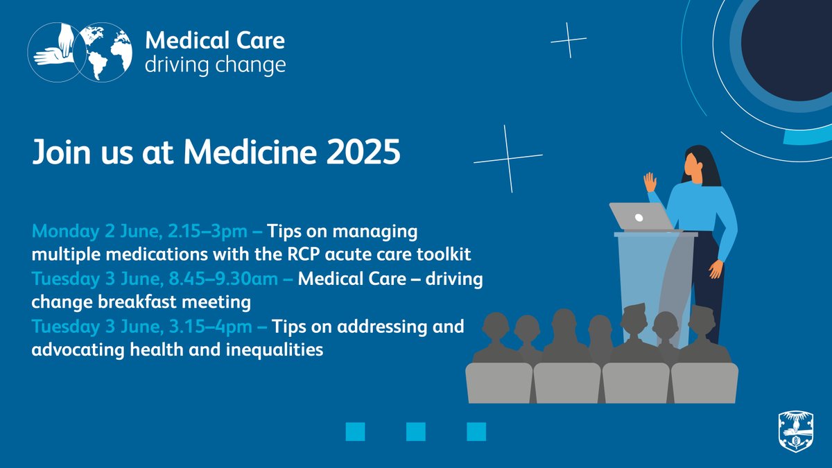 Join Medical Care’s workshops at Medicine 2025!

Explore practical approaches to managing multiple medications using our acute care toolkit, tackling health inequalities through advocacy and addressing improvement challenges in urgent and emergency care: ow.ly/zMBf50W0FOW