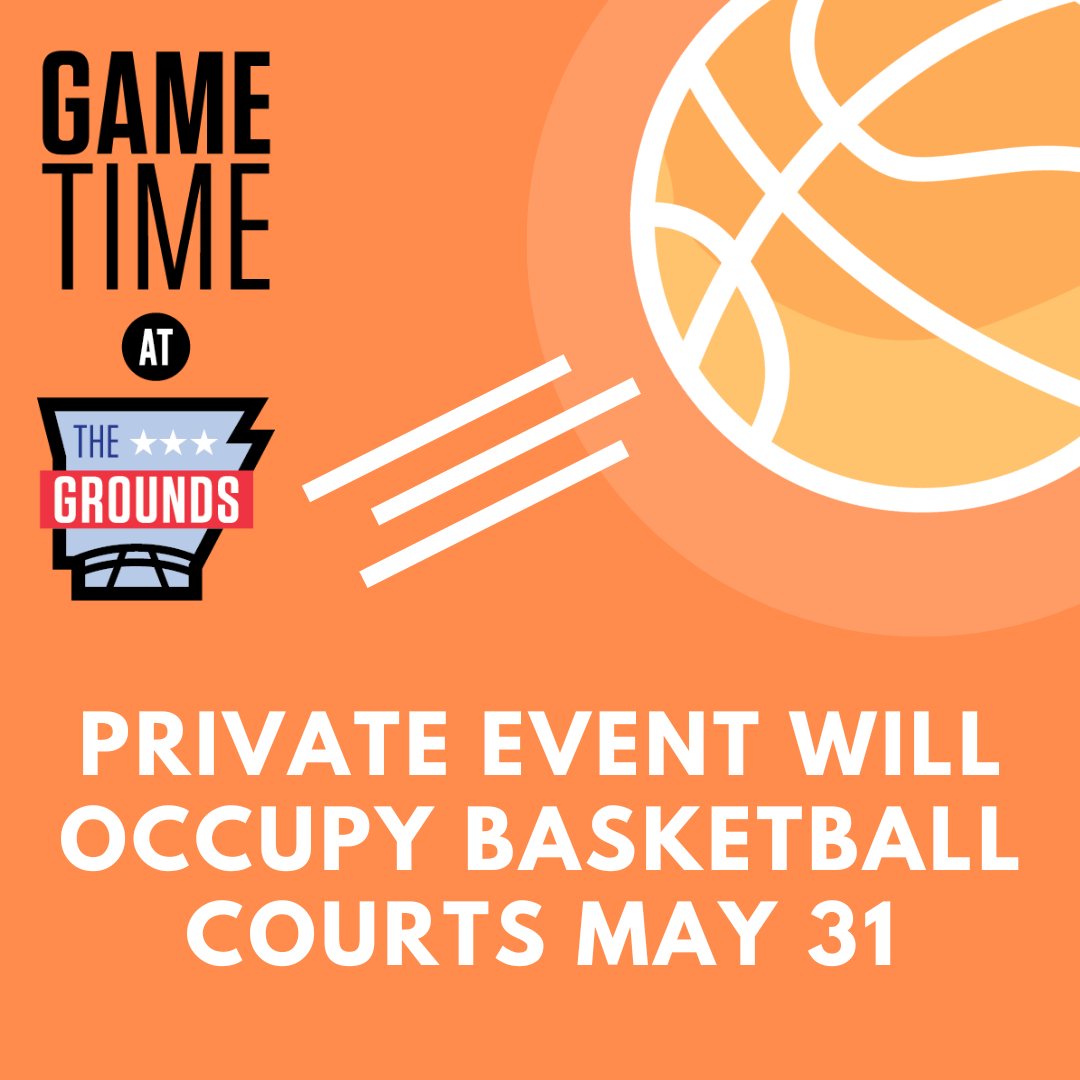 thegroundsar's tweet photo. 🏀 This Saturday, May 31, we’re hosting a basketball tournament at Game Time! Most courts will be in use, so open play is by reservation only.
📞 Call 501-449-0900 now to book your spot!
🗓️ On Sunday, we’re wide open for play from 1–6 p.m. Swing by and get your Game Time on! https://t.co/2MuyXbJwYJ