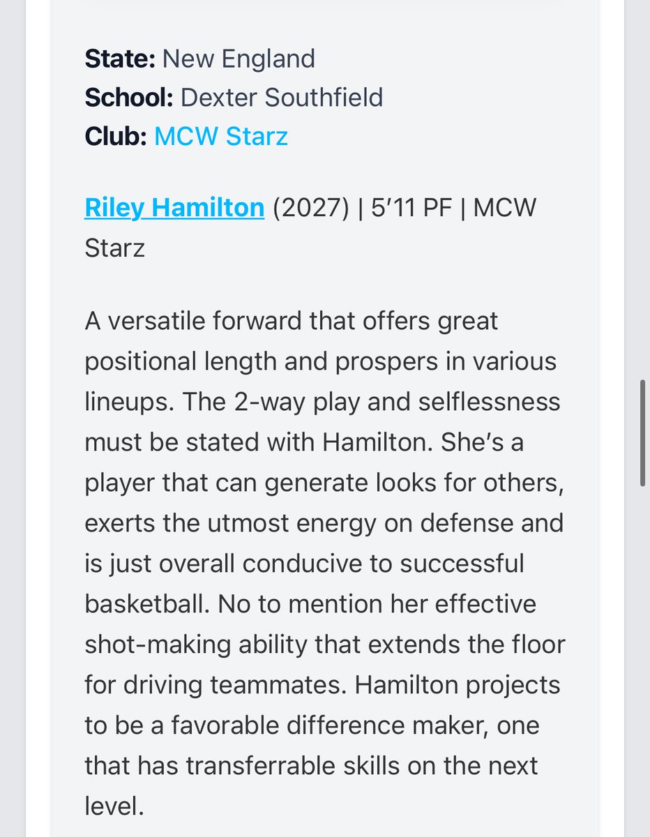Riley Hamilton (@riley_h2) on Twitter photo Thank you <a href="/PGHNewEngland/">Prep Girls Hoops New England</a> for the write up!! <a href="/MCWSTARZ/">MCW STARZ</a> <a href="/DXSF_GBBall/">Dexter Southfield Girls Varsity Basketball</a> <a href="/NEPSGBCA/">NEPSGBCA</a> Thank you <a href="/PGHNewEngland/">Prep Girls Hoops New England</a> for the write up!! <a href="/MCWSTARZ/">MCW STARZ</a> <a href="/DXSF_GBBall/">Dexter Southfield Girls Varsity Basketball</a> <a href="/NEPSGBCA/">NEPSGBCA</a>