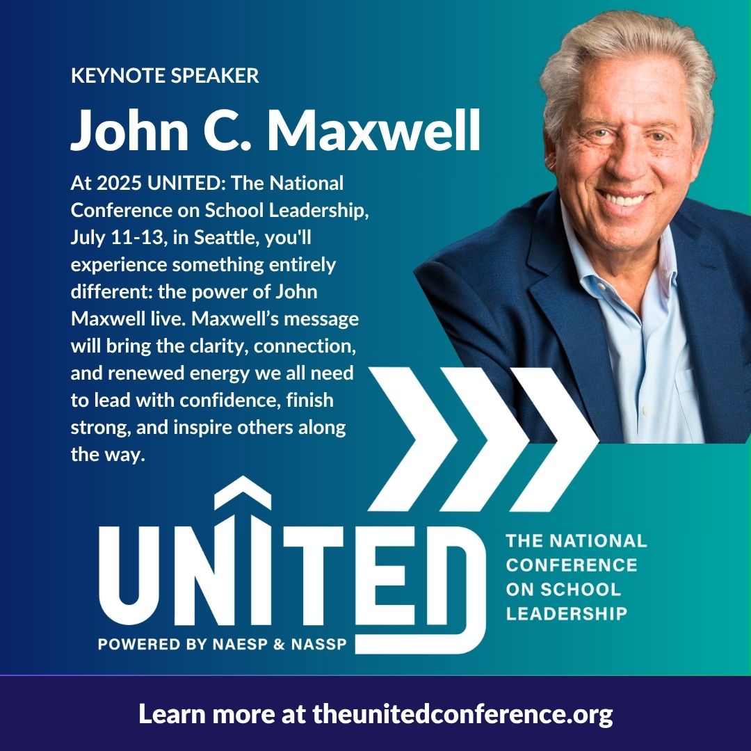 National Assoc. of Elementary School Principals (@naesp) on Twitter photo Exciting news! Renowned leadership expert <a href="/JohnCMaxwell/">John C.Maxwell</a> is set to inspire us as a keynote speaker at #principalsUNITED conference in Seattle, Jul 11-13. Don't miss this transformative leadership experience.
Secure your front-row seat now: theunitedconference.org/register/ #EdLeadership Exciting news! Renowned leadership expert <a href="/JohnCMaxwell/">John C.Maxwell</a> is set to inspire us as a keynote speaker at #principalsUNITED conference in Seattle, Jul 11-13. Don't miss this transformative leadership experience.
Secure your front-row seat now: theunitedconference.org/register/ #EdLeadership