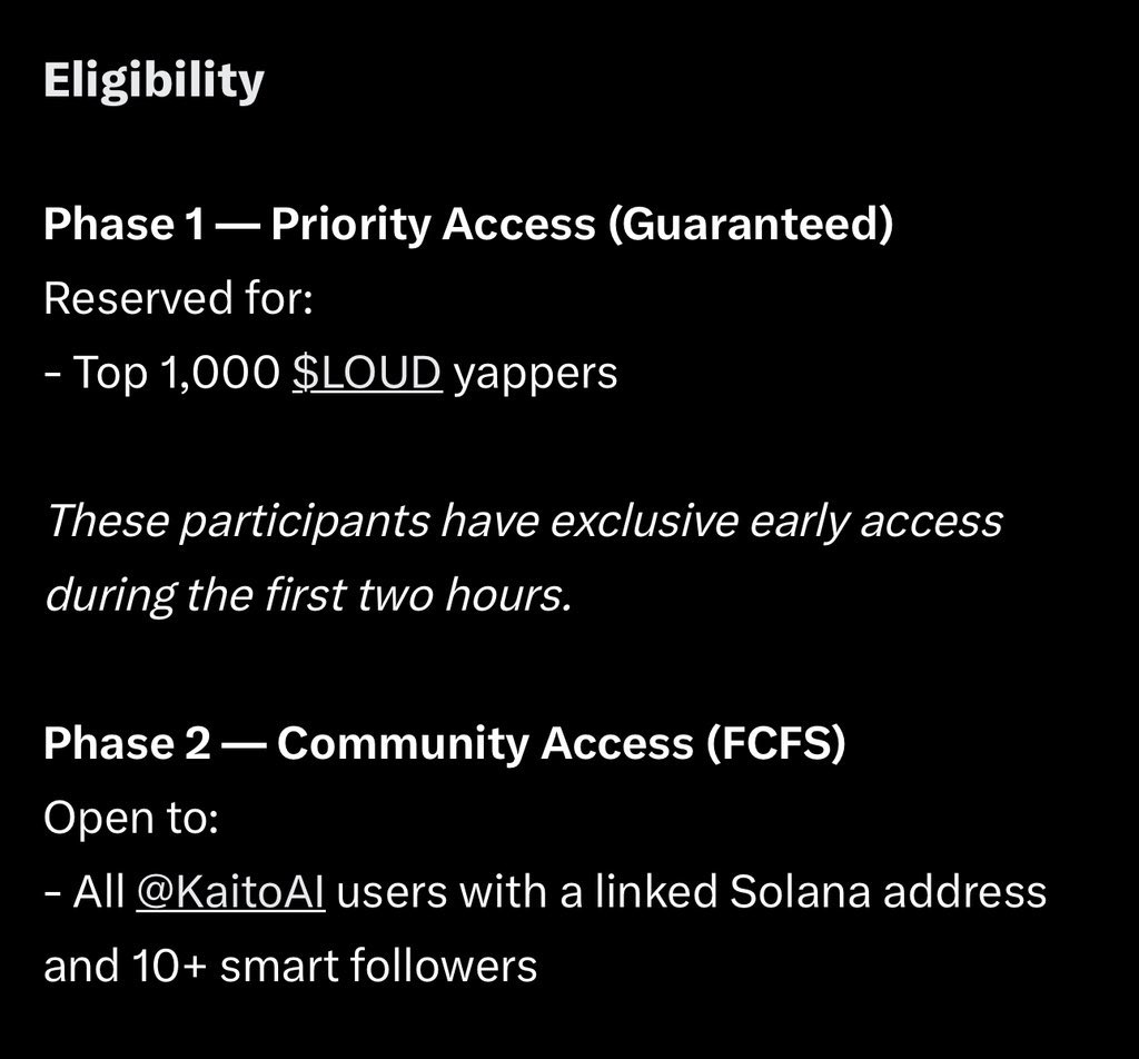 📌برای $LOUD چطور فعالیت کنیم؟

1️⃣ حساب کایتو داشته باشید. برید تو سایتش kaito.ai و توییترتون رو بهش کانکت کنید. 
*حتماً ولت اتریومی و سولانا هم بهش متصل کنید.

2️⃣ برای پروژه $LOUD <a href="/stayloudio/">Loud!</a> فعالیت کنید.
کلاً ۲ روز مهلت داره. 

برای فعالیت باید چیکار کنیم؟